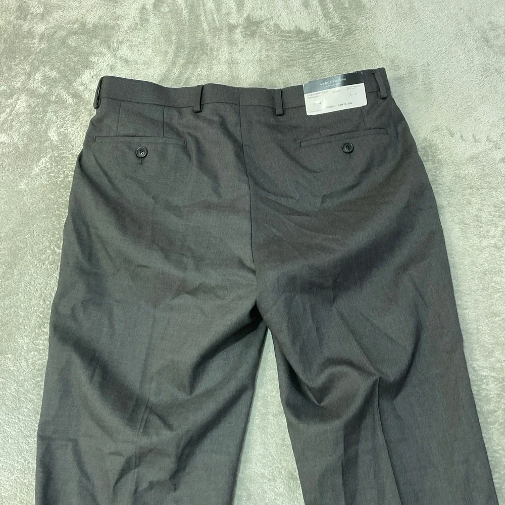NWOT New Marc New York Dress Pants Men's 33x32 Gray Casselman Flat Front